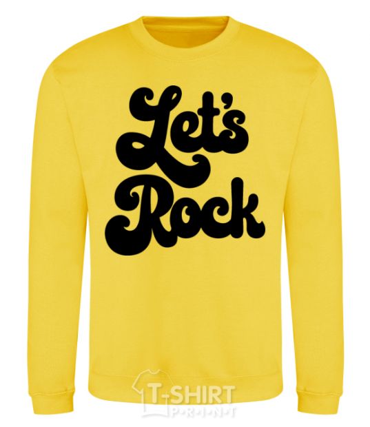 Sweatshirt Let's rock word yellow фото