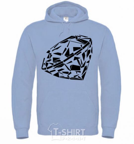 Men`s hoodie Diamond print sky-blue фото