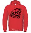 Men`s hoodie Diamond print bright-red фото