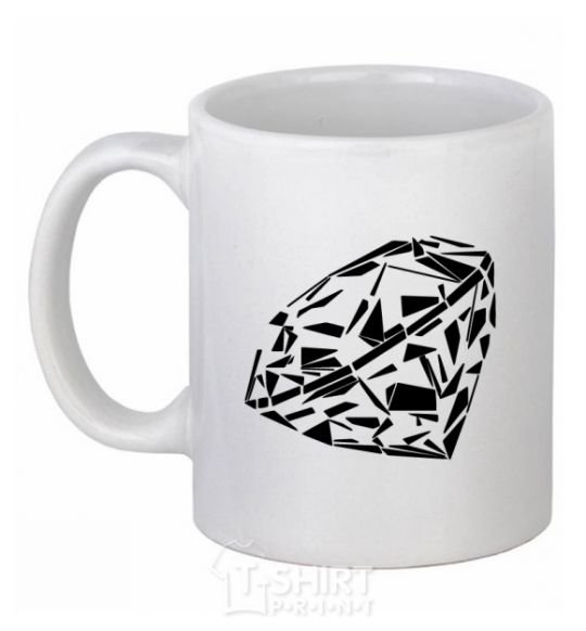 Чашка керамическая Diamond print Белый фото