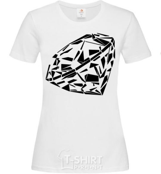 Women's T-shirt Diamond print White фото