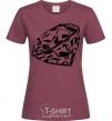 Women's T-shirt Diamond print burgundy фото