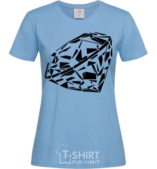 Women's T-shirt Diamond print sky-blue фото