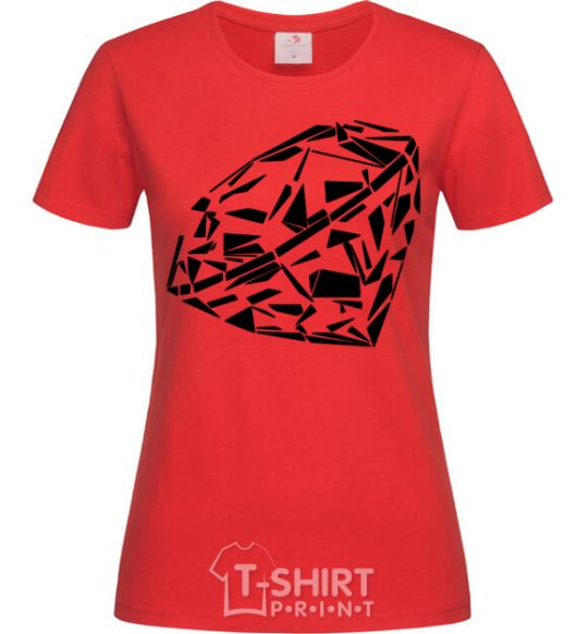 Women's T-shirt Diamond print red фото