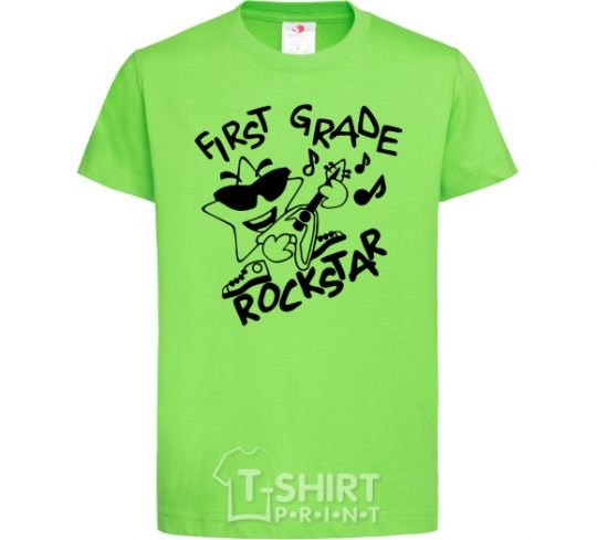 Kids T-shirt First grade rockstar orchid-green фото