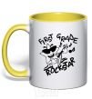 Mug with a colored handle First grade rockstar yellow фото