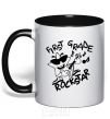 Mug with a colored handle First grade rockstar black фото