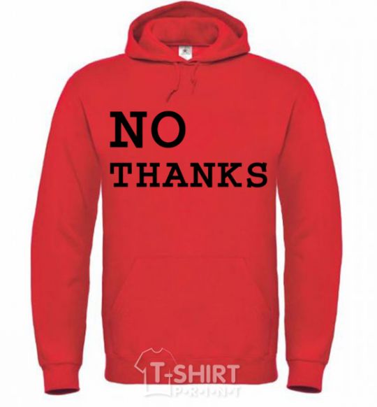 Men`s hoodie No thanks bright-red фото