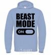 Men`s hoodie Beast mode on sky-blue фото