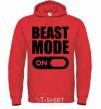 Men`s hoodie Beast mode on bright-red фото