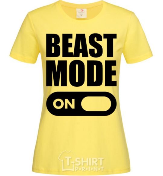 Women's T-shirt Beast mode on cornsilk фото