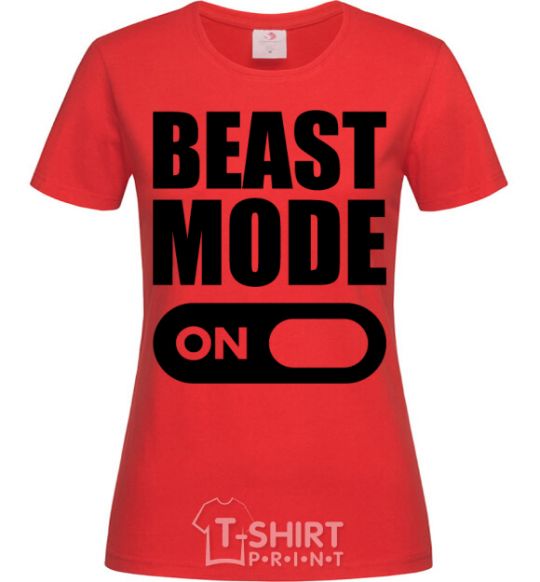 Women's T-shirt Beast mode on red фото