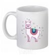 Ceramic mug Alpaca stars White фото