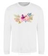 Sweatshirt Flowers and butterfly White фото