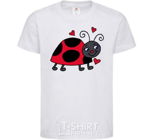 Kids T-shirt Ladybug hearts White фото