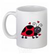 Ceramic mug Ladybug hearts White фото