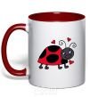 Чашка с цветной ручкой Ladybug hearts Красный фото