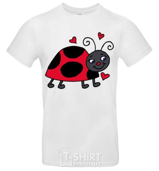 Men's T-Shirt Ladybug hearts White фото