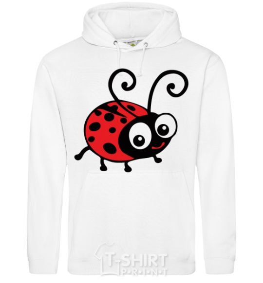 Мужская толстовка (худи) Ladybug fun art Белый фото