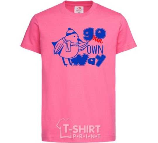 Детская футболка Go your own way bird Ярко-розовый фото