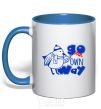 Mug with a colored handle Go your own way bird royal-blue фото