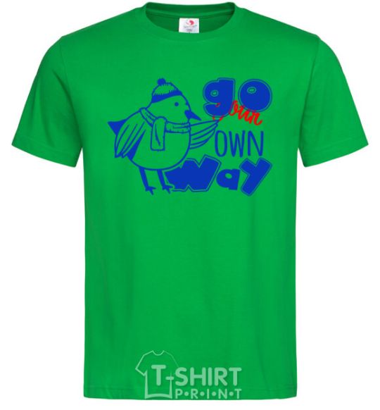 Men's T-Shirt Go your own way bird kelly-green фото
