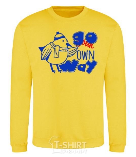Sweatshirt Go your own way bird yellow фото