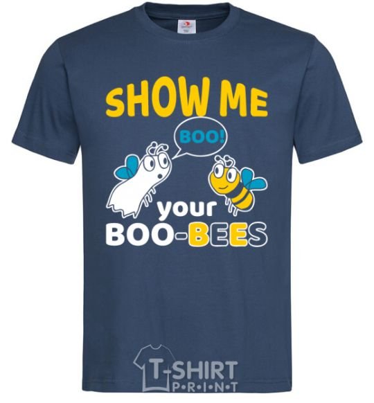 Мужская футболка Show me your boo-bees boo Темно-синий фото