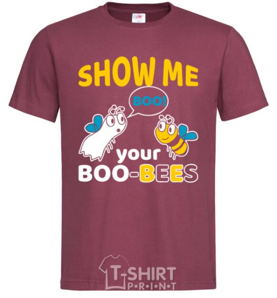 Мужская футболка Show me your boo-bees boo Бордовый фото