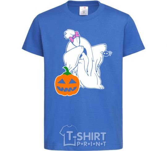 Kids T-shirt A dog with a spider royal-blue фото