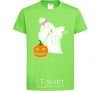 Kids T-shirt A dog with a spider orchid-green фото