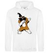 Men`s hoodie Dabbing dog in hat White фото