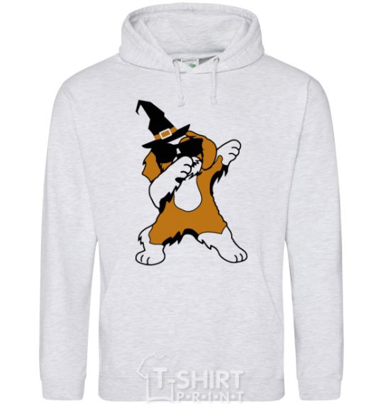 Men`s hoodie Dabbing dog in hat sport-grey фото