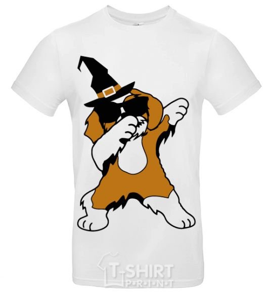 Men's T-Shirt Dabbing dog in hat White фото