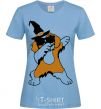 Women's T-shirt Dabbing dog in hat sky-blue фото