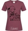 Women's T-shirt I love coffee more than I love you. burgundy фото