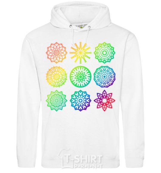 Men`s hoodie Yoga print White фото