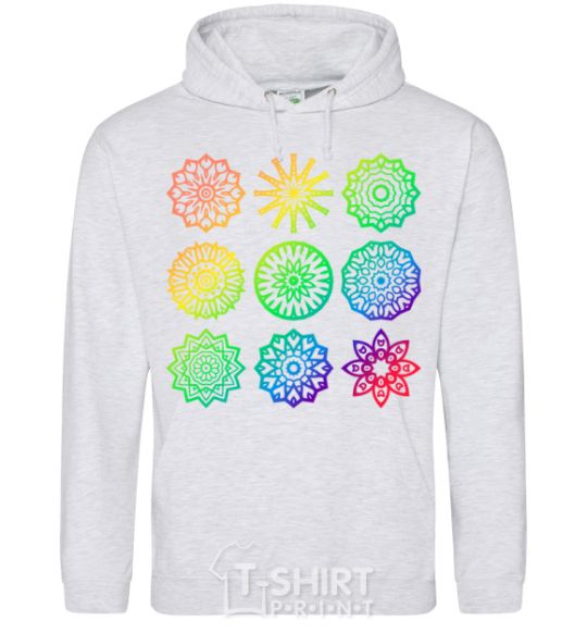 Men`s hoodie Yoga print sport-grey фото