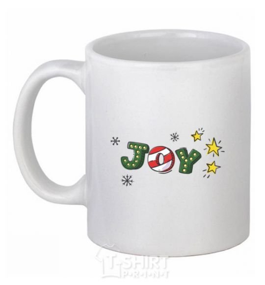 Ceramic mug Joy holiday White фото