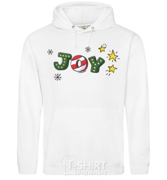 Men`s hoodie Joy holiday White фото