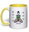 Mug with a colored handle The 7 chakras yellow фото