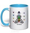 Mug with a colored handle The 7 chakras sky-blue фото