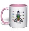 Mug with a colored handle The 7 chakras light-pink фото