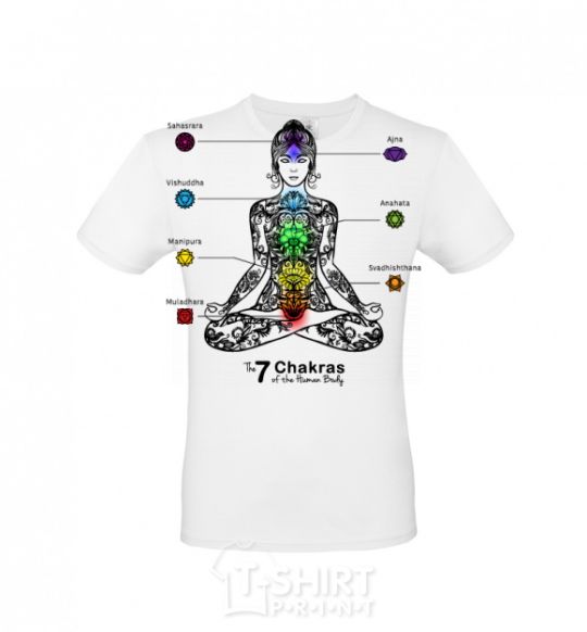 Men's T-Shirt The 7 chakras White фото