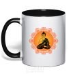 Mug with a colored handle India print black фото