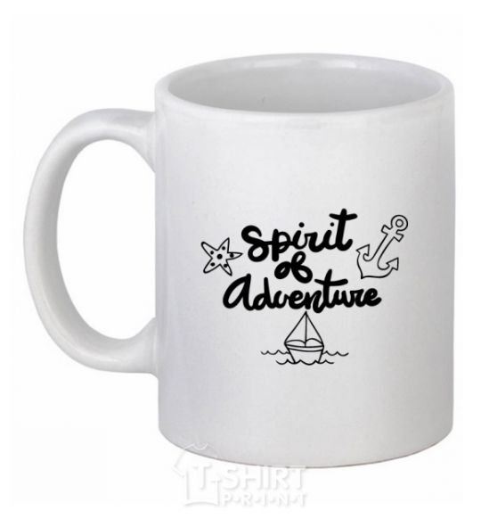 Ceramic mug Spirit of adventure V.1 White фото