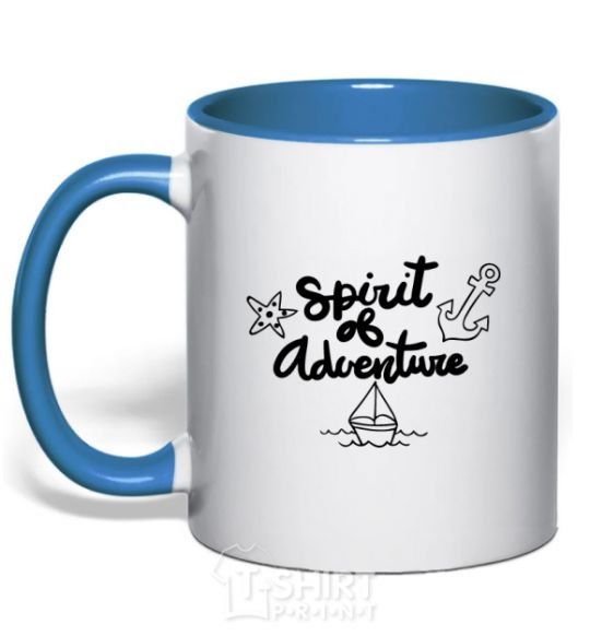Mug with a colored handle Spirit of adventure V.1 royal-blue фото