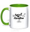 Mug with a colored handle Spirit of adventure V.1 kelly-green фото