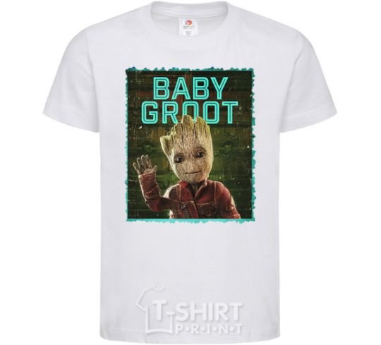 Детская футболка Baby groot Белый фото