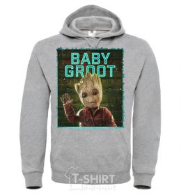 Men`s hoodie Baby groot sport-grey фото